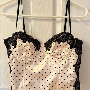 Edikted Cream and Black Polka Dot Top